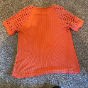 Womens Waffle Knit Tops Dressy Casual Crew Neck Short Sleeve Shirt